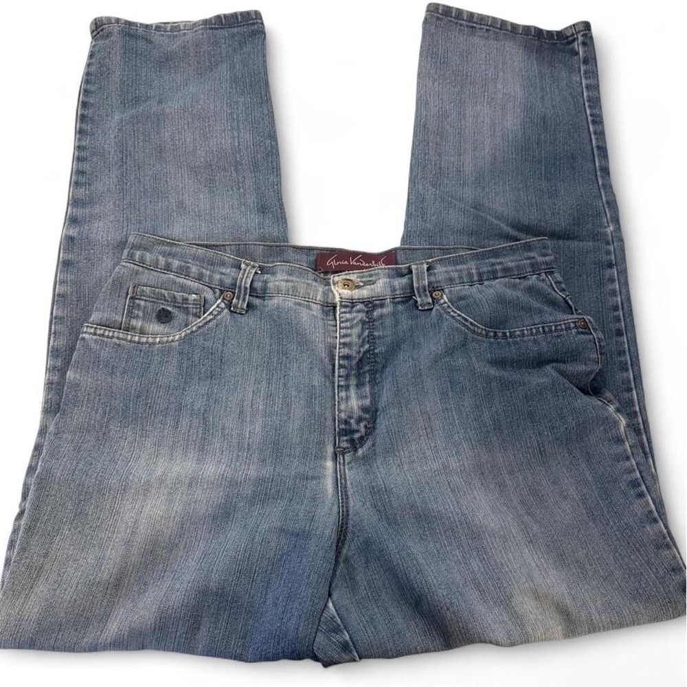 Gloria Vanderbilt Amanda High Rise Straight Leg Jeans Medium Wash Blue Size 12